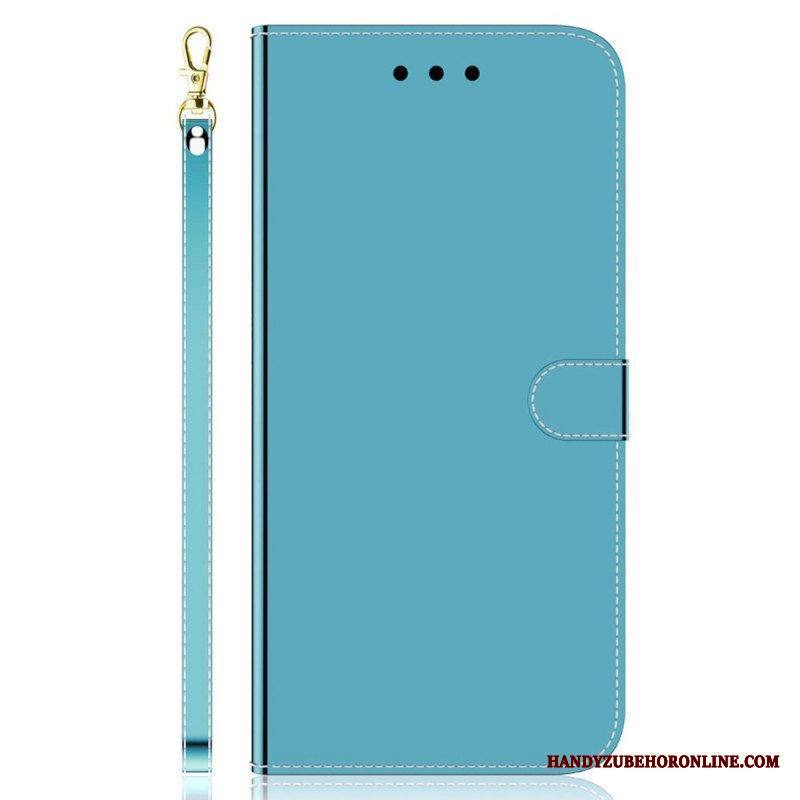 Flip Case Samsung Galaxy M53 5G Peili Ja Kaulanauha