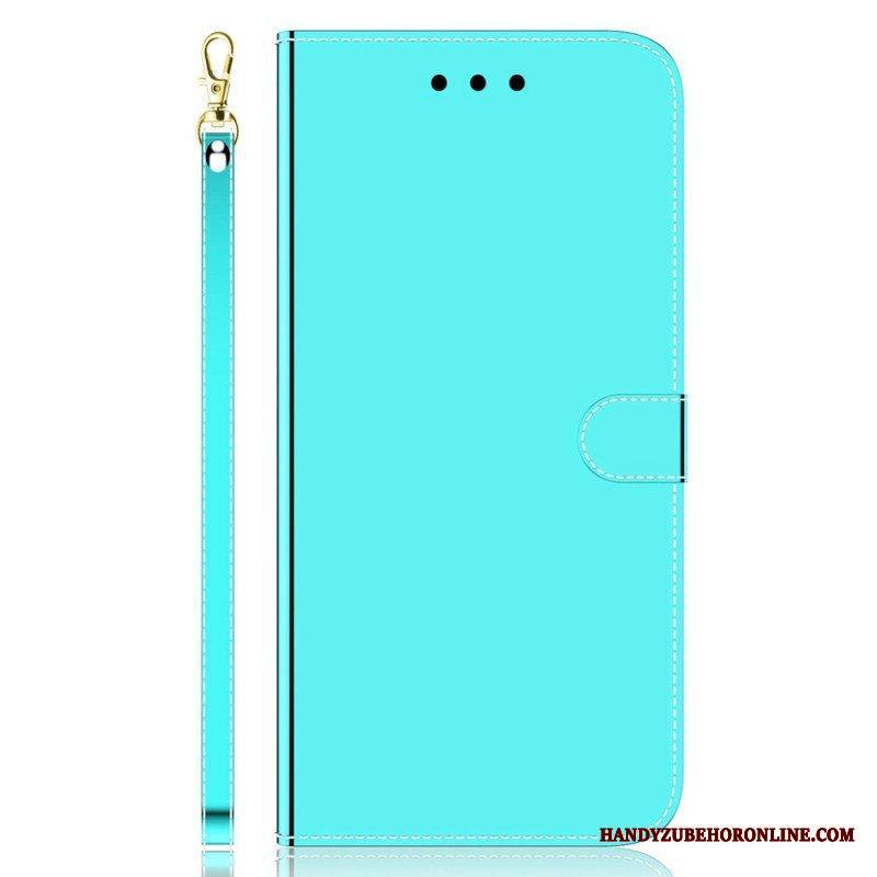 Flip Case Samsung Galaxy M53 5G Peili Ja Kaulanauha