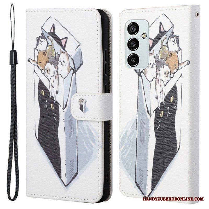 Flip Case Samsung Galaxy M53 5G Suojaketju Kuori Thong Kissat