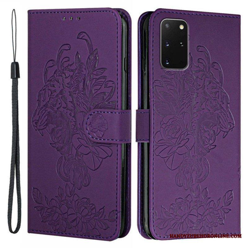 Flip Case Samsung Galaxy S20 Plus / S20 Plus 5G Suojaketju Kuori Barokki Ranneke Tiger