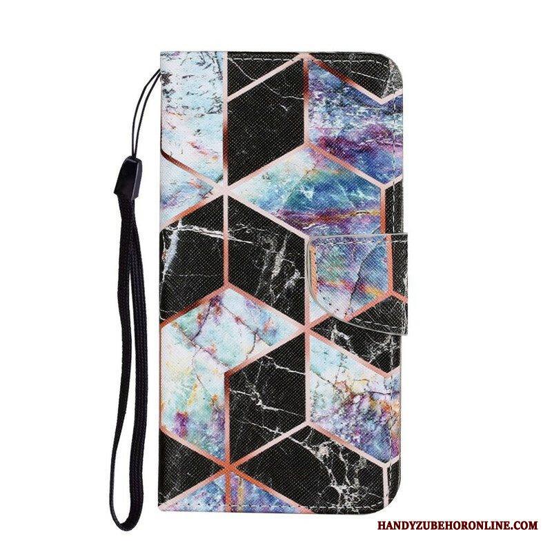 Flip Case Samsung Galaxy S21 FE Geometrinen Marmori Tyyli