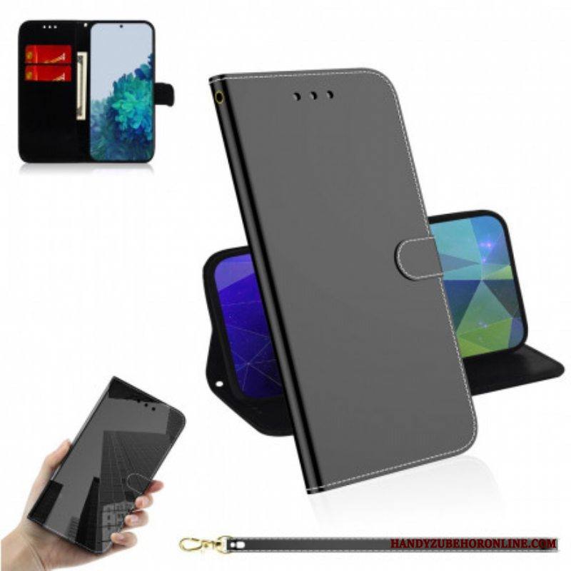 Flip Case Samsung Galaxy S21 Plus 5G Keinonahkainen Peilin Kansi