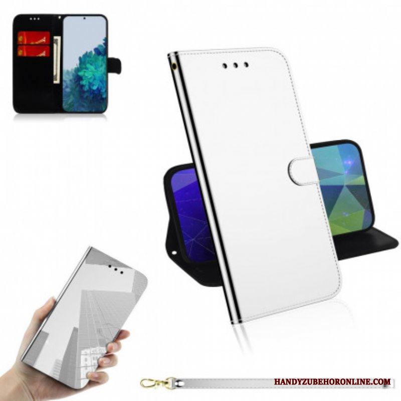 Flip Case Samsung Galaxy S21 Plus 5G Keinonahkainen Peilin Kansi