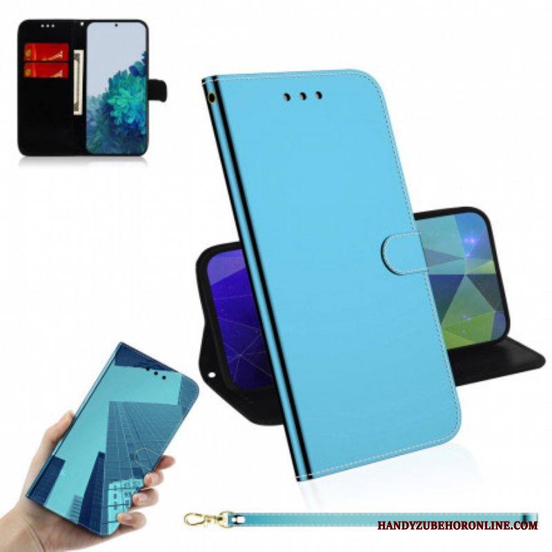 Flip Case Samsung Galaxy S21 Plus 5G Keinonahkainen Peilin Kansi