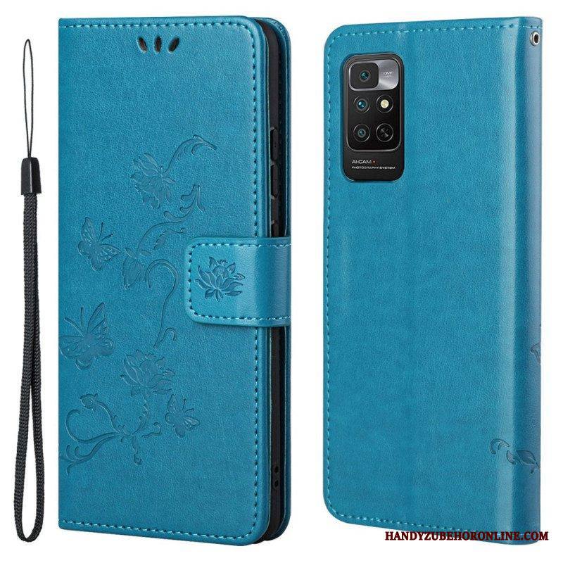 Flip Case Xiaomi Redmi Note 11 / 11S Suojaketju Kuori Strap Kukat