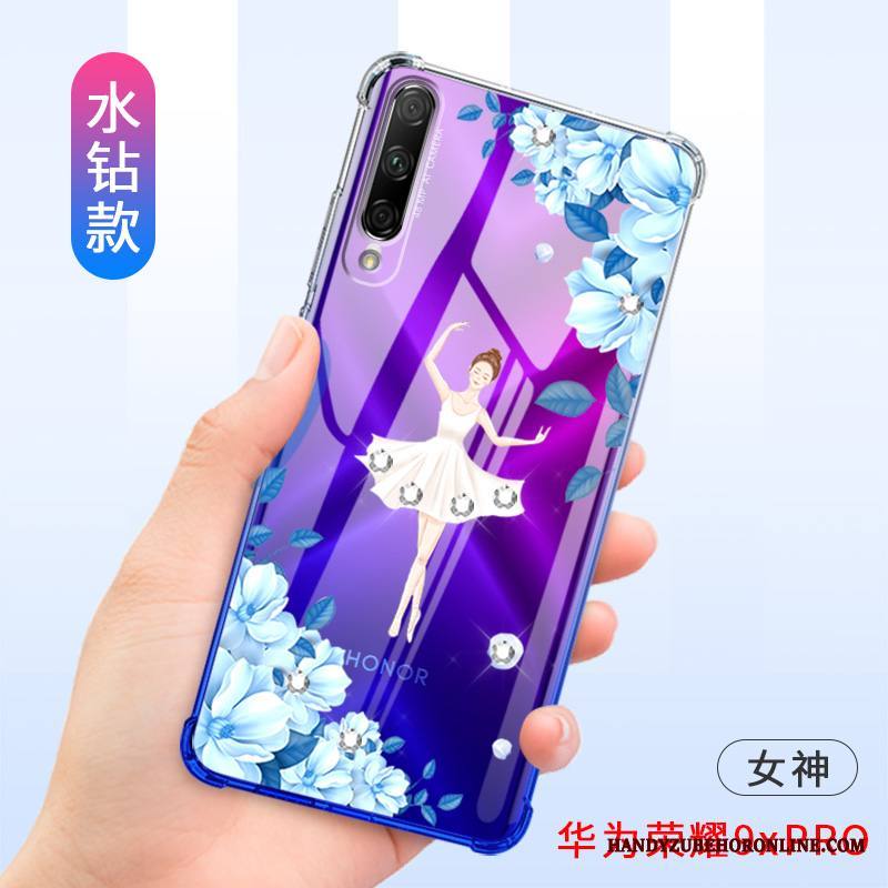 Honor 9x Pro Kuori Pehmeä Neste Silikoni All Inclusive Suojaus Kotelo Violetti Murtumaton