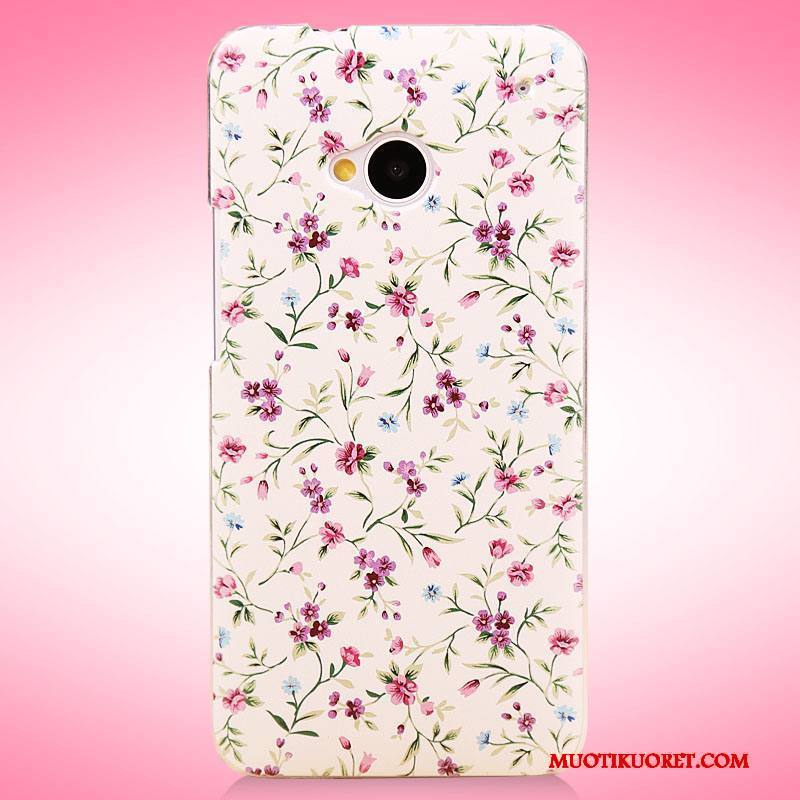 Htc One M7 Kuori Pesty Suede Violetti Kotelo Ultra Maalaus Suojaus Ohut