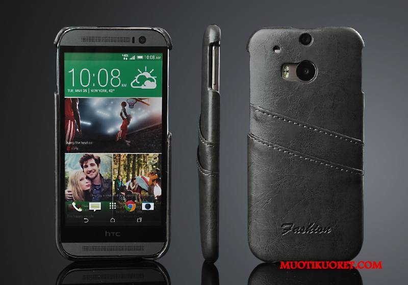 Htc One M8 Kuori Takakansi Puhelimen Trendi Kortti Kotelo Aito Nahka Puhelimen Kuoret