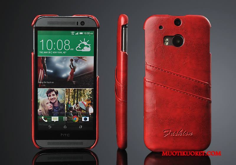 Htc One M8 Kuori Takakansi Puhelimen Trendi Kortti Kotelo Aito Nahka Puhelimen Kuoret