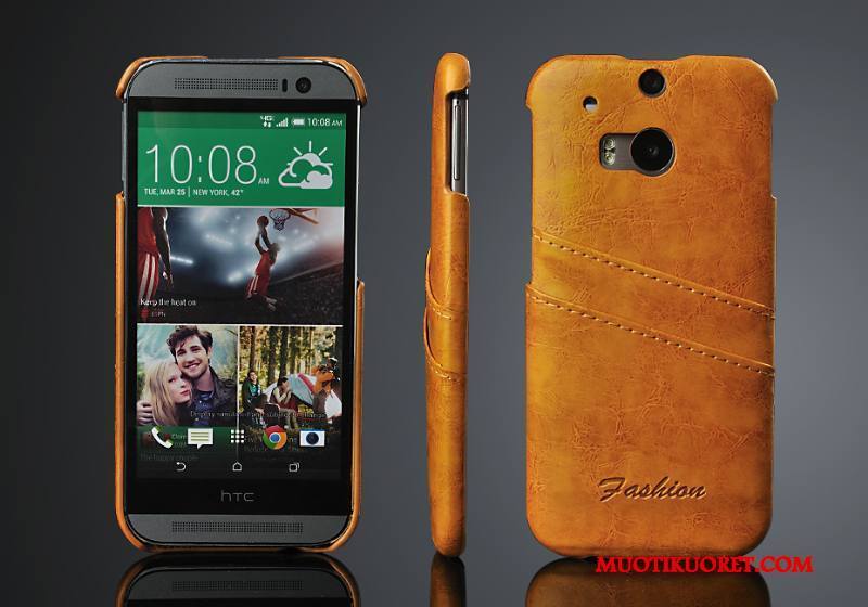 Htc One M8 Kuori Takakansi Puhelimen Trendi Kortti Kotelo Aito Nahka Puhelimen Kuoret