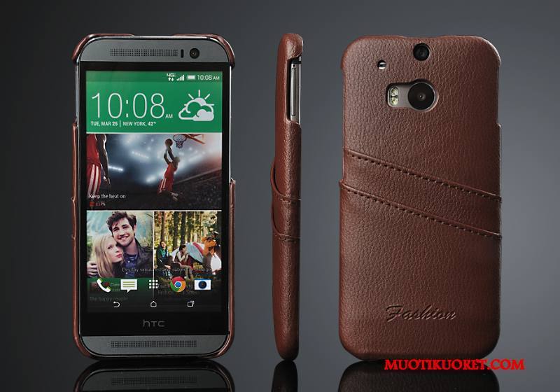 Htc One M8 Kuori Takakansi Puhelimen Trendi Kortti Kotelo Aito Nahka Puhelimen Kuoret