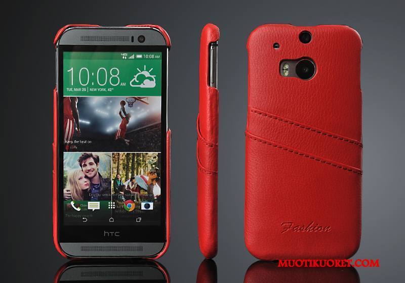 Htc One M8 Kuori Takakansi Puhelimen Trendi Kortti Kotelo Aito Nahka Puhelimen Kuoret