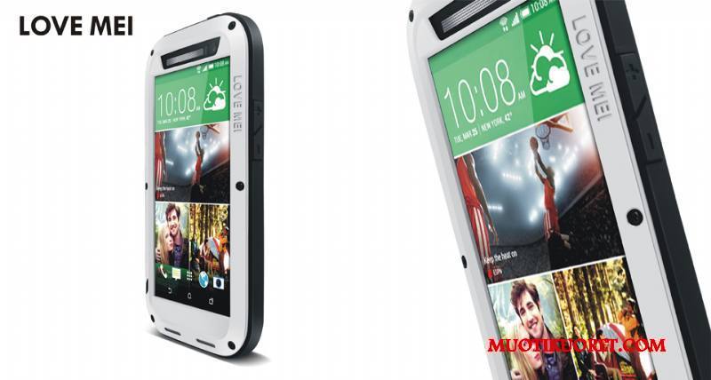 Htc One M8 Musta Pesty Suede Kotelo All Inclusive Metalli Murtumaton Kuori