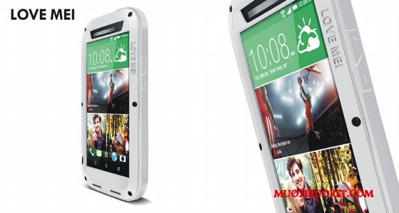 Htc One M8 Musta Pesty Suede Kotelo All Inclusive Metalli Murtumaton Kuori