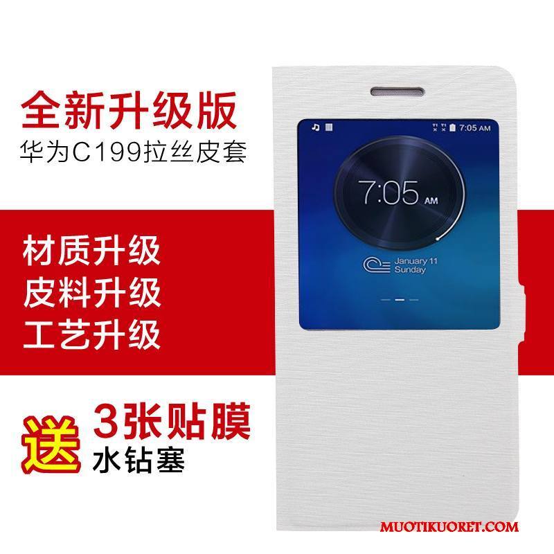 Huawei Ascend G7 Kotelo Suojaus Puhelimen Kuoret Kuori Simpukka Punainen Nahkakotelo