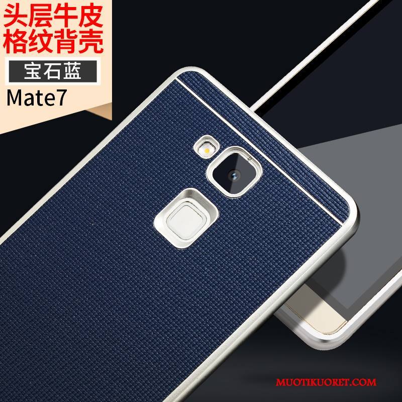 Huawei Ascend Mate 7 Kuori Kehys Murtumaton Puhelimen Aito Nahka Suojaus Kotelo Nahkakotelo