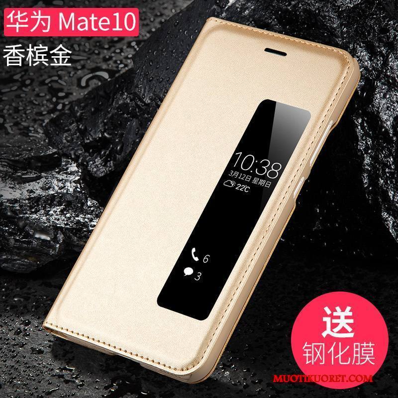 Huawei Mate 10 Kuori All Inclusive Suojaus Kotelo Puhelimen Kuoret Musta Murtumaton Nahkakotelo