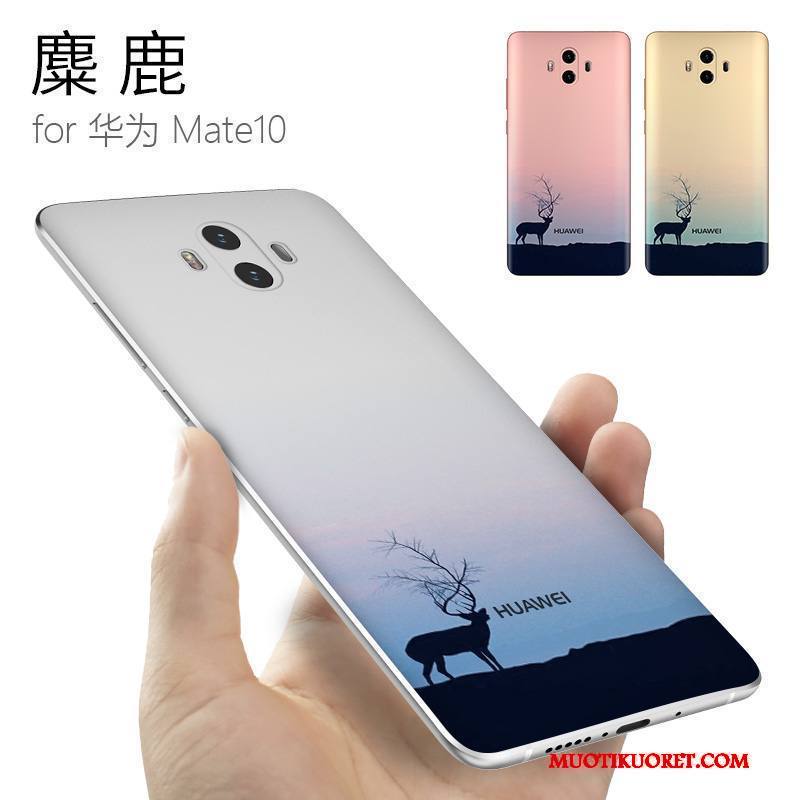 Huawei Mate 10 Kuori Kiinalainen Tyyli Suojaus Persoonallisuus Pehmeä Neste Kotelo Murtumaton Vaaleansininen