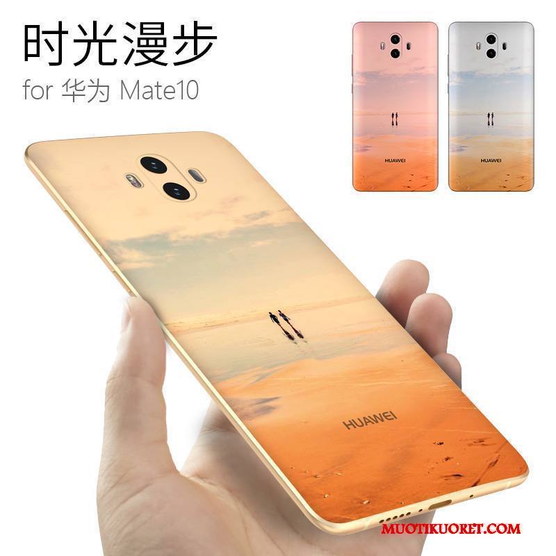 Huawei Mate 10 Kuori Kiinalainen Tyyli Suojaus Persoonallisuus Pehmeä Neste Kotelo Murtumaton Vaaleansininen