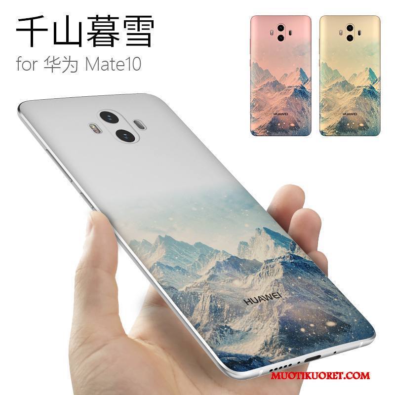 Huawei Mate 10 Kuori Kiinalainen Tyyli Suojaus Persoonallisuus Pehmeä Neste Kotelo Murtumaton Vaaleansininen