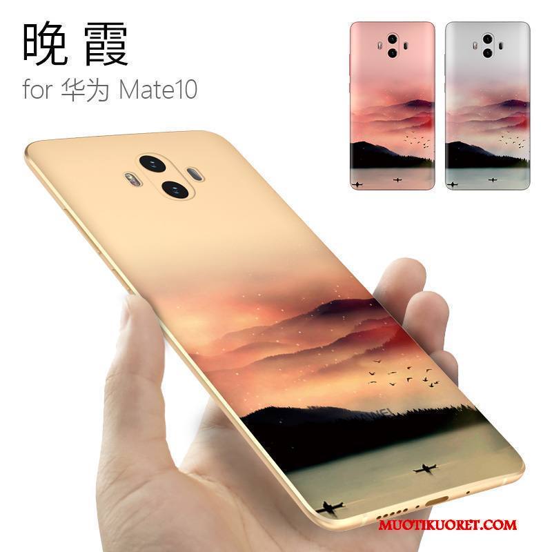 Huawei Mate 10 Kuori Kiinalainen Tyyli Suojaus Persoonallisuus Pehmeä Neste Kotelo Murtumaton Vaaleansininen