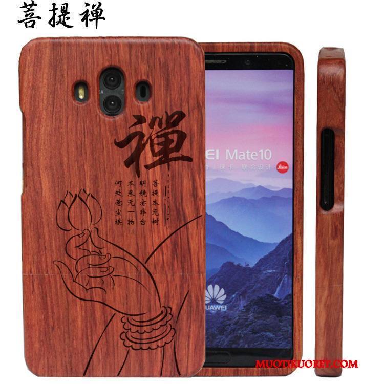 Huawei Mate 10 Kuori Muokata Kova Kohokuviointi Massiivipuu Kotelo All Inclusive Ylellisyys