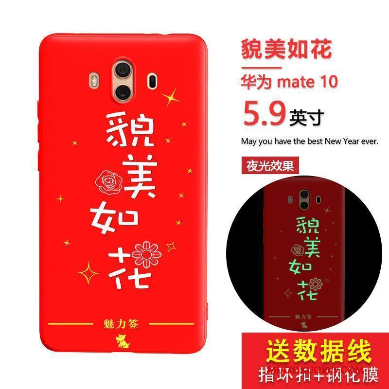 Huawei Mate 10 Kuori Murtumaton All Inclusive Kotelo Puhelimen Kuoret Punainen Persoonallisuus Kirkas