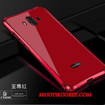 Huawei Mate 10 Kuori Punainen Suojaus Metalli Puhelimen Kuoret Kolme Puolustusta Trendi Kotelo