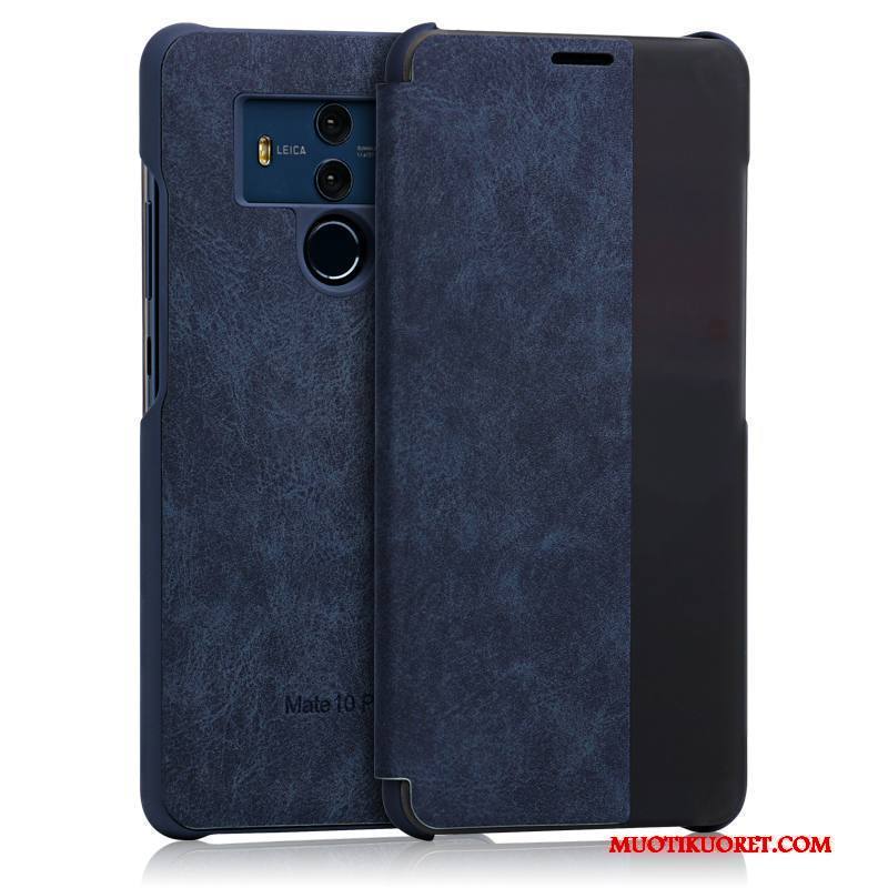 Huawei Mate 10 Pro Kuori Nahkakotelo Simpukka Puhelimen Kuoret Horrostila Suojaus Sininen Liiketoiminta