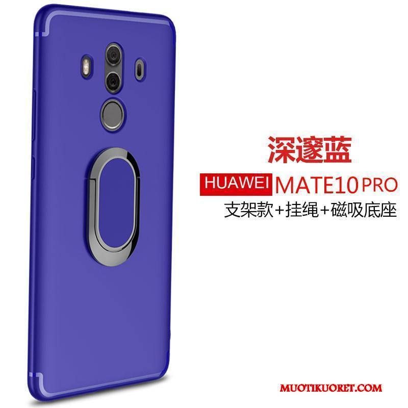 Huawei Mate 10 Pro Kuori Pesty Suede Suojaus Puhelimen Kuoret Murtumaton Ripustettavat Koristeet Pehmeä Neste Sininen