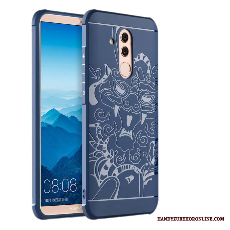 Huawei Mate 20 Lite Kuori All Inclusive Hemming Kiinalainen Tyyli Kiinteä Väri Sininen Uusi Musta