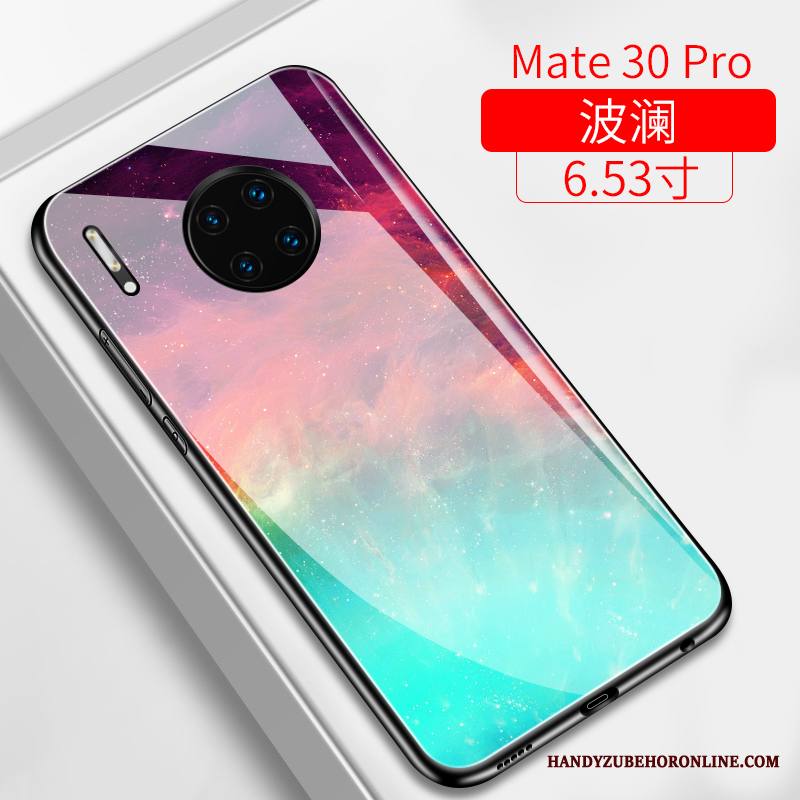 Huawei Mate 30 Pro Kotelo Lasi Net Red Kuori Kova Suojaus Vihreä