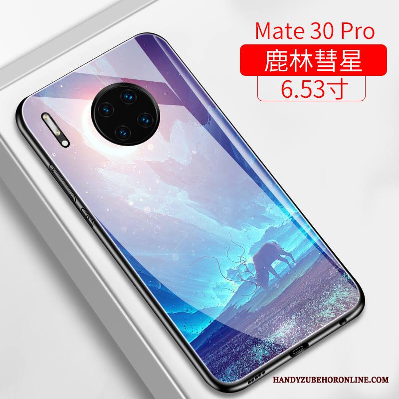 Huawei Mate 30 Pro Kotelo Lasi Net Red Kuori Kova Suojaus Vihreä