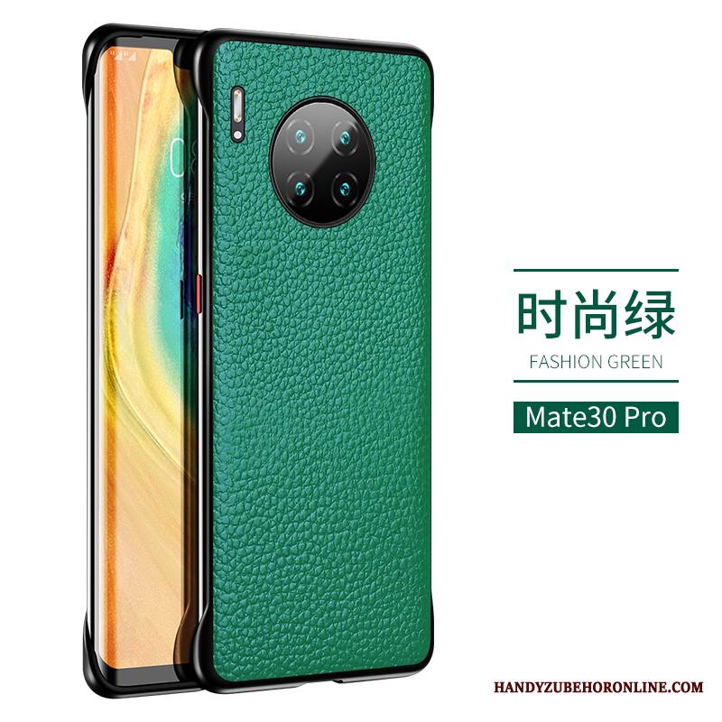 Huawei Mate 30 Pro Kuori Aito Nahka Ylellisyys Vihreä Luova Kehys Suojaus Kotelo