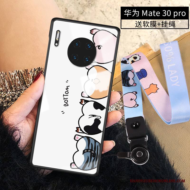 Huawei Mate 30 Pro Kuori Ohut Luova Punainen Lasi Silikoni Ultra Sarjakuva