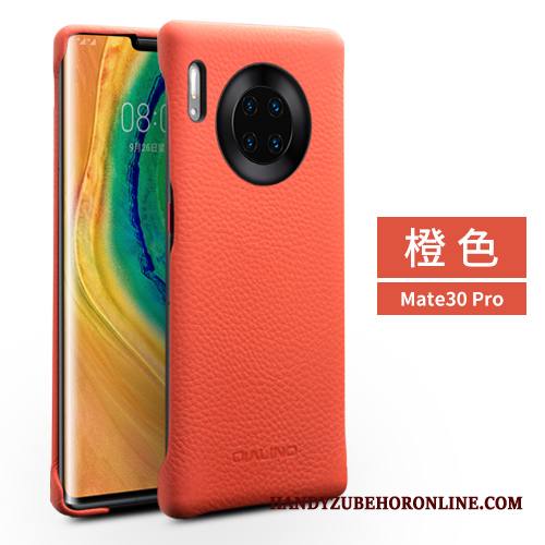 Huawei Mate 30 Pro Kuori Punainen Suojaus Puhelimen Nahkakotelo Tila Takakansi Aito Nahka