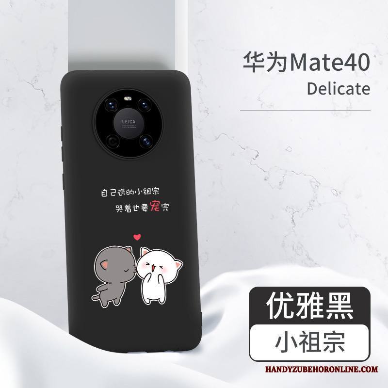 Huawei Mate 40 Kuori Kotelo Uusi Silikoni Musta All Inclusive Puhelimen Kuoret Murtumaton