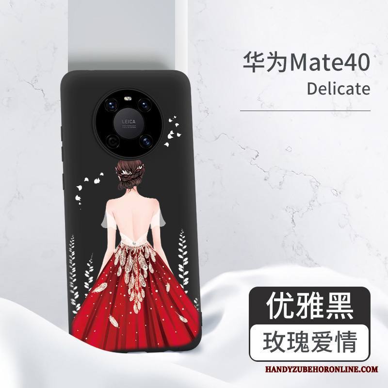 Huawei Mate 40 Kuori Kotelo Uusi Silikoni Musta All Inclusive Puhelimen Kuoret Murtumaton