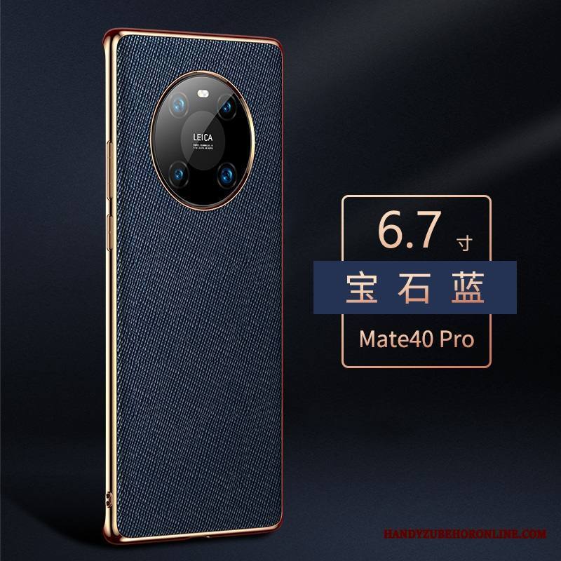 Huawei Mate 40 Pro Puhelimen Kuoret Kuori Violetti Kotelo Aito Nahka Murtumaton Suojaus