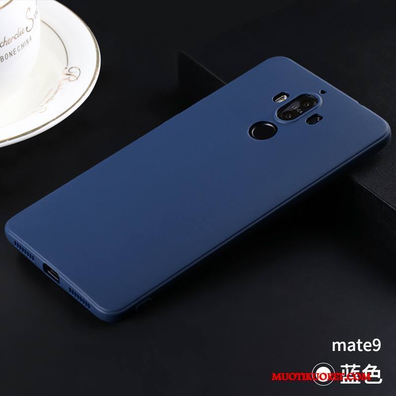 Huawei Mate 9 Pehmeä Neste Silikoni Pesty Suede Kuori All Inclusive Musta Suojaus