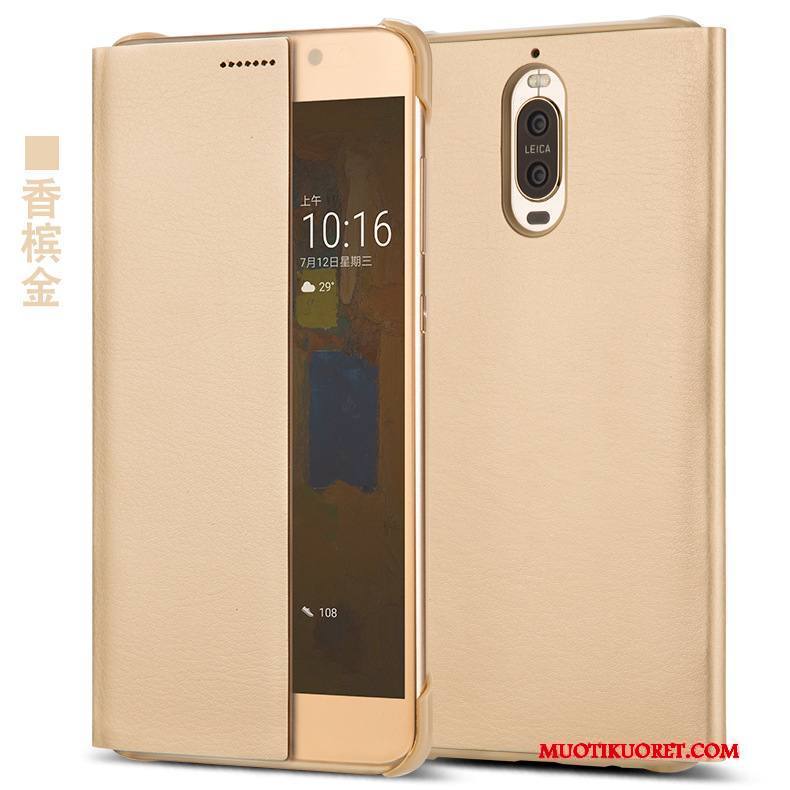 Huawei Mate 9 Pro Musta Uusi Kuori Simpukka Nahkakotelo Puhelimen