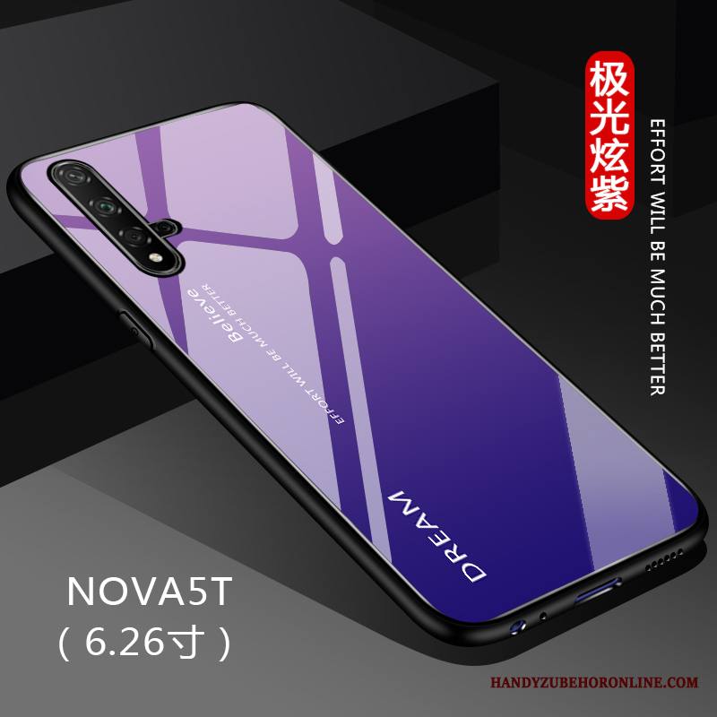 Huawei Nova 5t Kuori Ohut Kaltevuus Kotelo Muokata Lasi Puhelimen Kuoret Musta