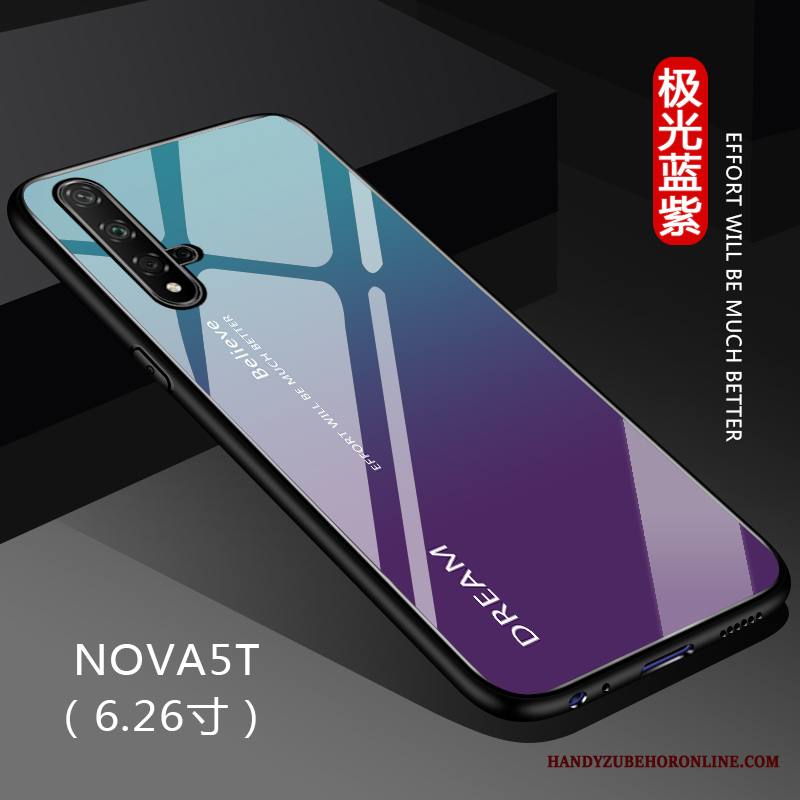 Huawei Nova 5t Kuori Ohut Kaltevuus Kotelo Muokata Lasi Puhelimen Kuoret Musta