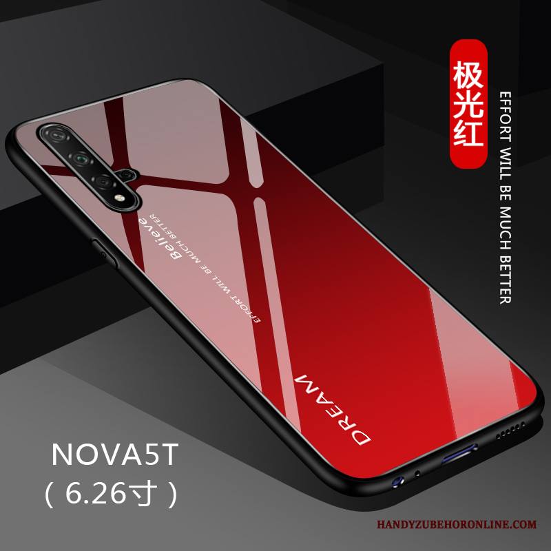 Huawei Nova 5t Kuori Ohut Kaltevuus Kotelo Muokata Lasi Puhelimen Kuoret Musta