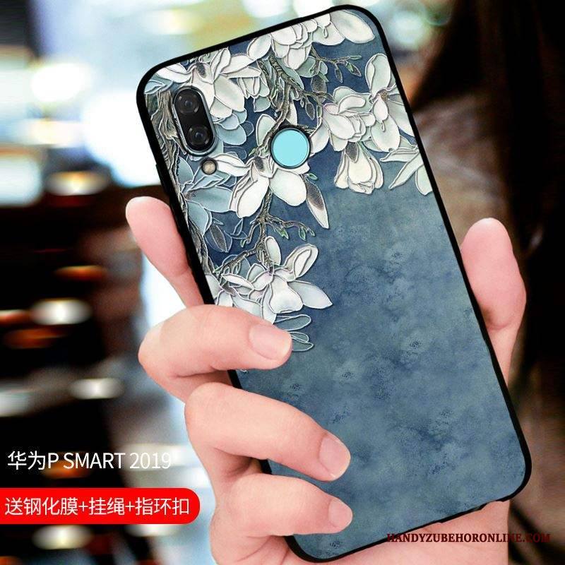 Huawei P Smart 2019 Kuori All Inclusive Muokata Puhelimen Kuoret Suojaus Musta Kotelo Pesty Suede