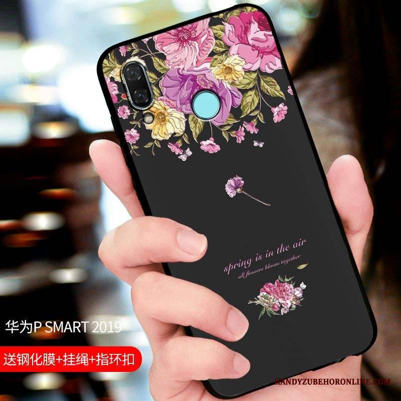 Huawei P Smart 2019 Kuori All Inclusive Muokata Puhelimen Kuoret Suojaus Musta Kotelo Pesty Suede