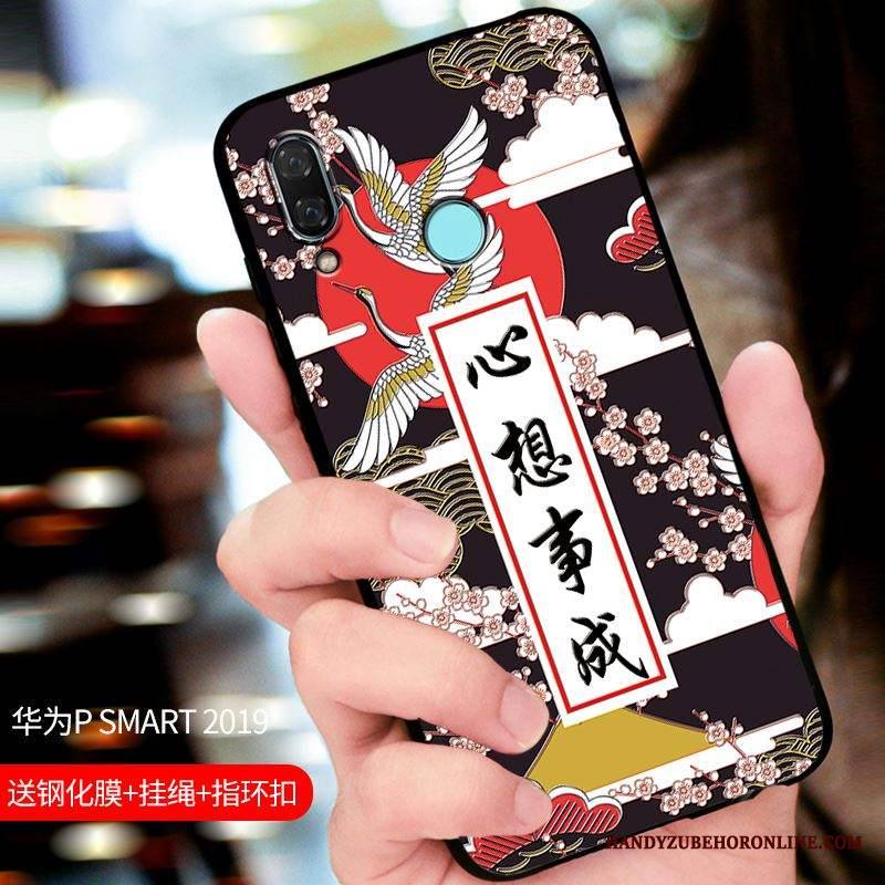 Huawei P Smart 2019 Kuori All Inclusive Muokata Puhelimen Kuoret Suojaus Musta Kotelo Pesty Suede