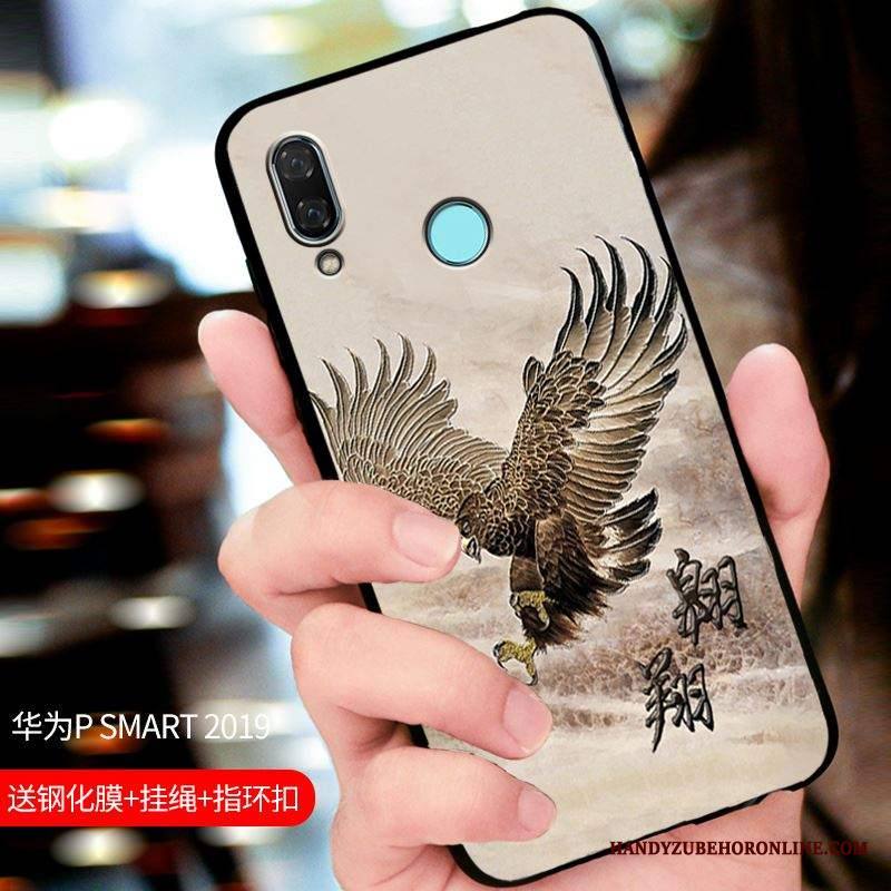 Huawei P Smart 2019 Kuori All Inclusive Muokata Puhelimen Kuoret Suojaus Musta Kotelo Pesty Suede