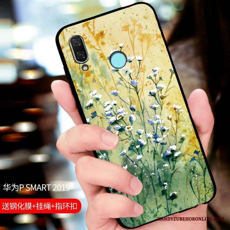 Huawei P Smart 2019 Kuori All Inclusive Muokata Puhelimen Kuoret Suojaus Musta Kotelo Pesty Suede