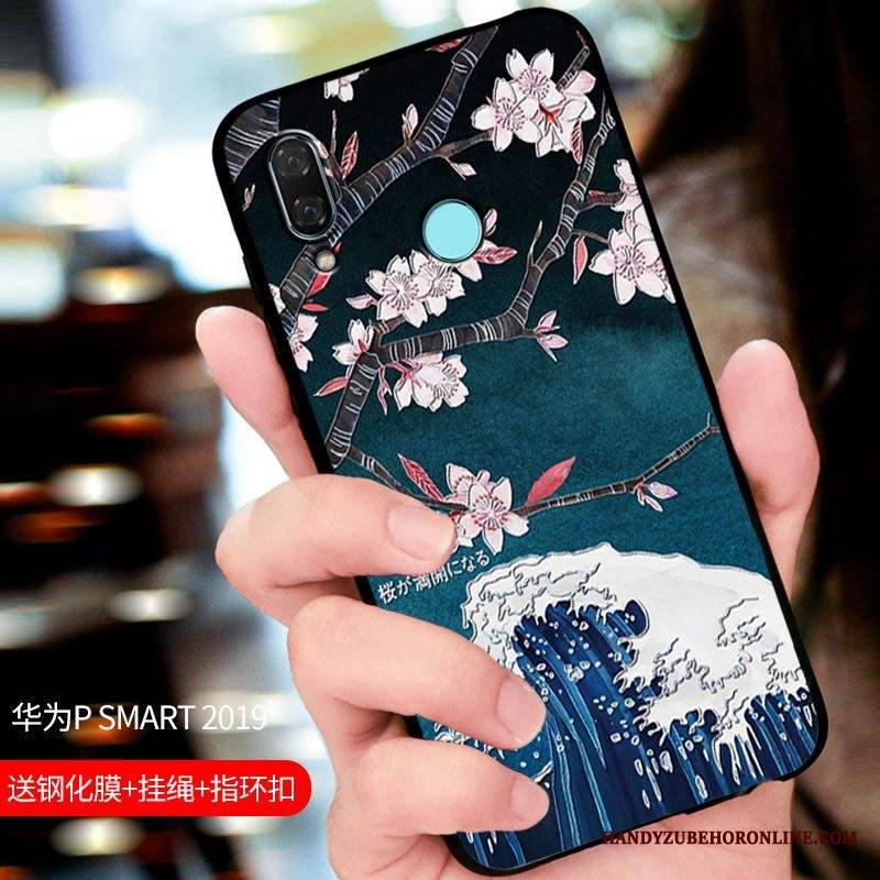 Huawei P Smart 2019 Kuori All Inclusive Muokata Puhelimen Kuoret Suojaus Musta Kotelo Pesty Suede